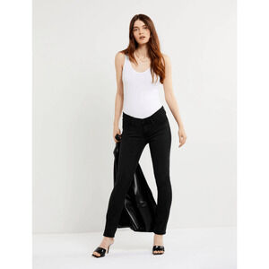 J. Brand Mama J Black Indigo Maternity Will Blend Suede Jeans Western Retro
